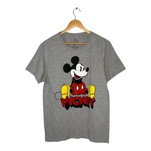 Disney Mickey Mouse Graphic T-Shirt Vintage Style Heather Grey Size‎ Medium NWOT
